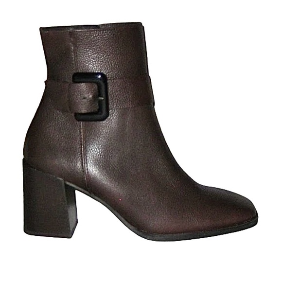 Paul Green Nirvana Pebbled Leather Dark Brown Ankle Bootie Boots Chunky Heel 7.5 - Picture 7 of 7